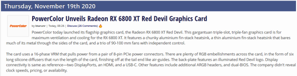 PowerColor Unveils Radeon RX 6800 XT Red Devil Graphics Card